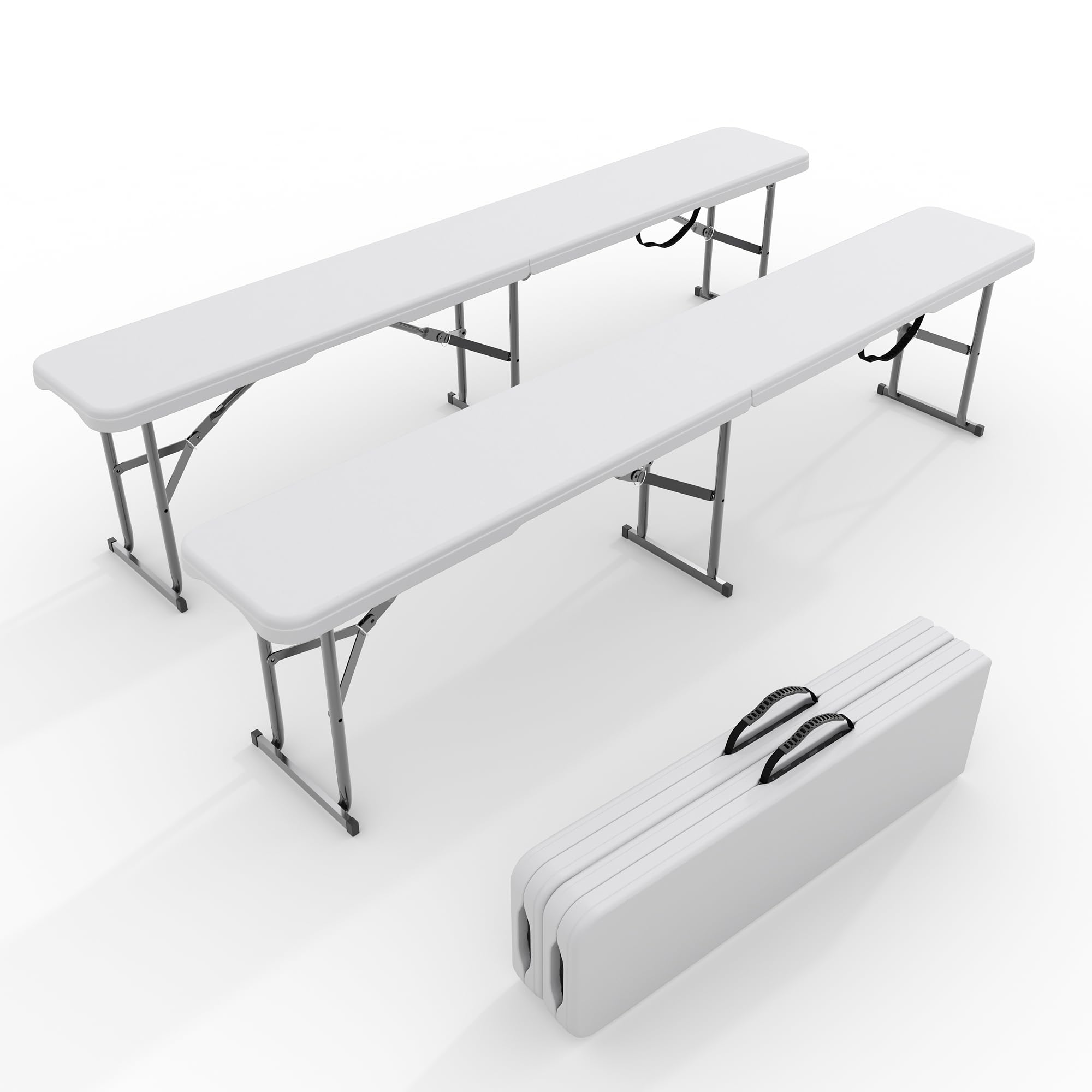 Furniture Hardware Parts - Zestaw 2 składanych ławek ogrodowych o