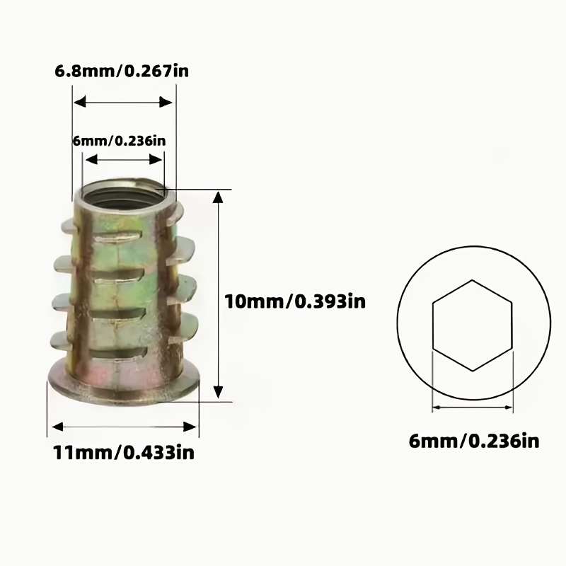 100 szt. Galwanizowane, gwinto – Furniture Hardware Threaded Inserts recenzja i cena