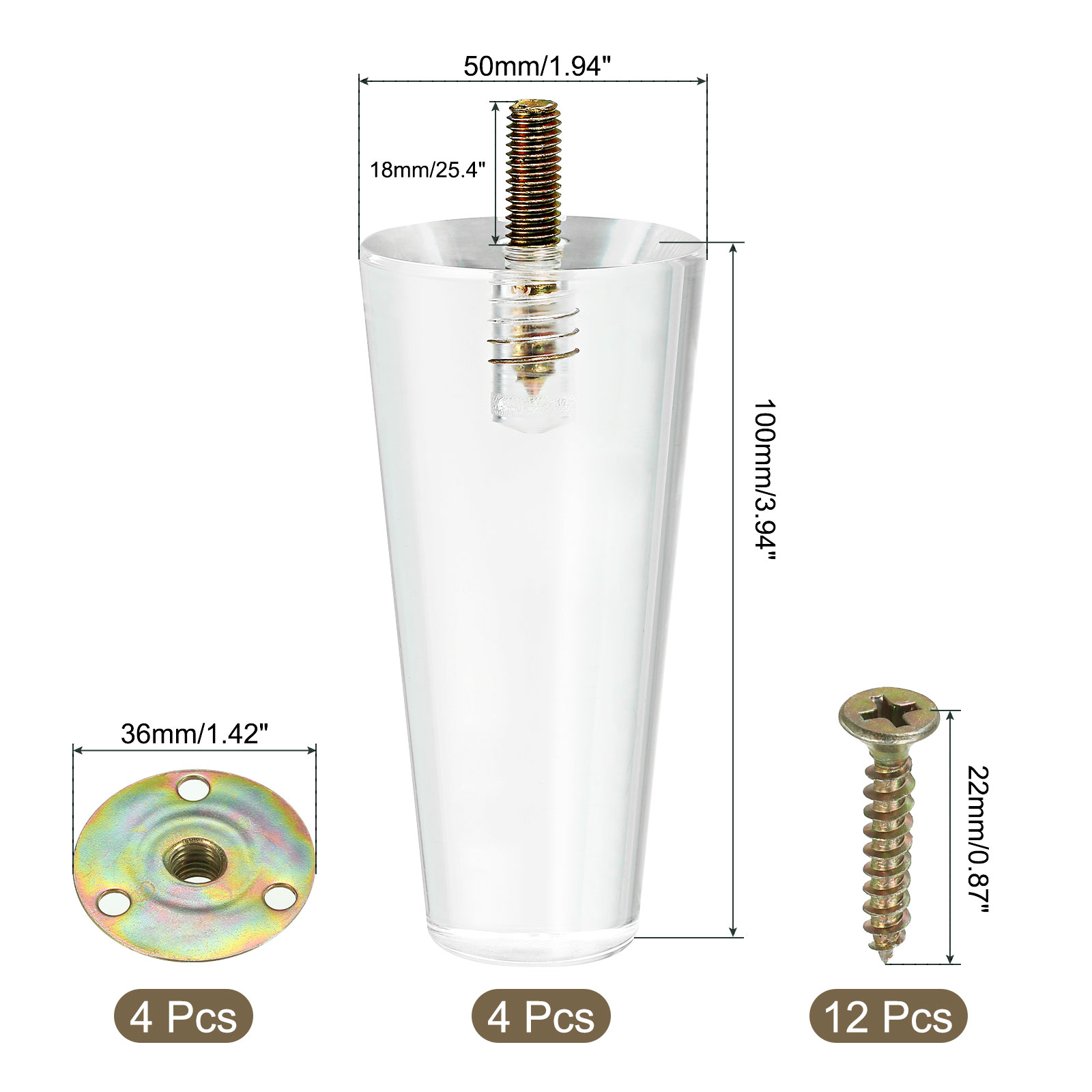 Uxcell 4 szt. Akrylowe Nóżki d – Furniture Hardware Replacement recenzja i cena